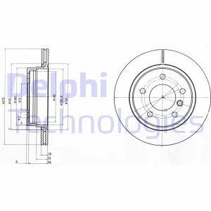 BMW Диск тормозной задн. (вентил.) E36/46 (276*19) Delphi BG3041C