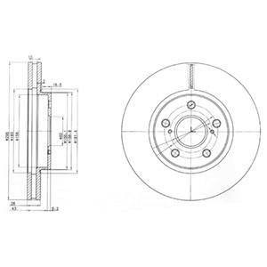 TOYOTA Диск тормозной перед. (вентил.) Camry 01- Delphi BG3735