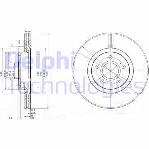 FORD Диск тормозной передн.лакирован.! Focus,C-Max,Volvo C30/70,S40,V50 Delphi BG3895C