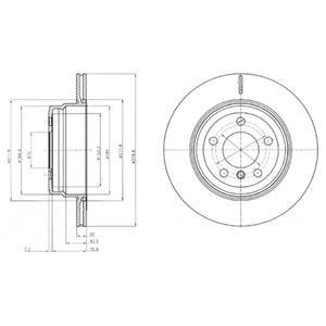 BMW Диск тормозной задн.X5 E70 07-,F15 13-,X6 E71 08-,F16 14- Delphi BG4168 (фото 1)