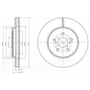 TOYOTA Тормозной диск передн. Lexus RX 03- Delphi BG4253