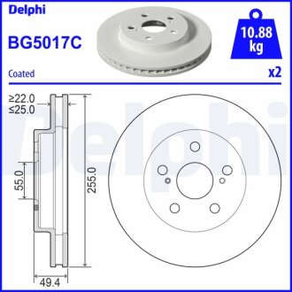 Диск гальмівний Delphi BG5017C