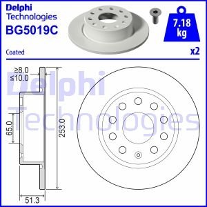 Диск тормозной Delphi BG5019C