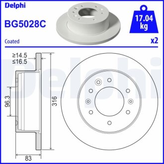 Гальмівний диск Delphi BG5028C