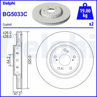 Гальмівний диск Delphi BG5033C