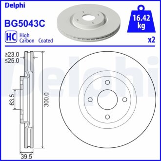Диск гальмівний Delphi BG5043C