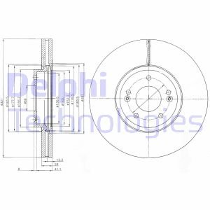 HYUNDAI Тормозной диск передн.лакиров.! Santa Fe 06- Delphi BG9056C