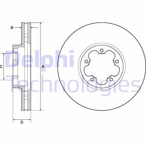 FORD Диск тормозной передн.лакиров.Transit 13- Delphi BG9142C