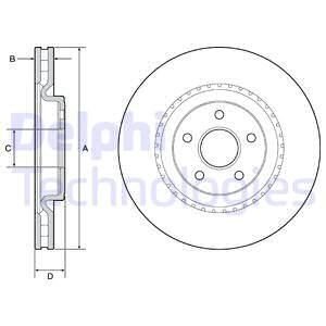 JEEP Тормозной диск передний GRAND CHEROKEE IV Delphi BG9213C