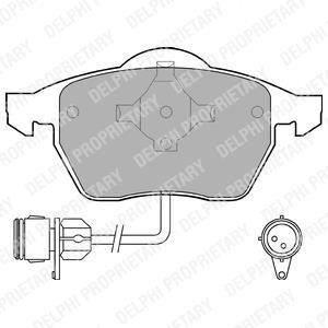 VW Тормозные колодки передн.Audi 100 90-,A4,6,Sharan,Ford 95- (круглый разъем) Delphi LP784