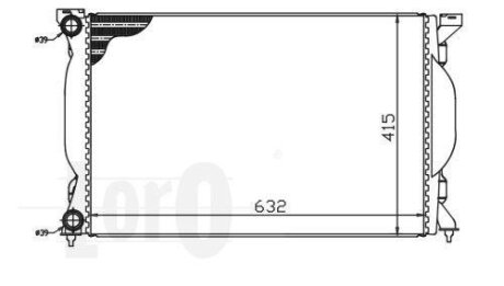 Радіатор охолодження двигуна A4/S4/B6/B7 1.6-2.0 00- DEPO 003-017-0012 (фото 1)