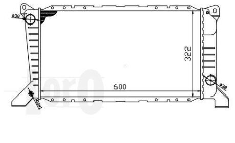 Радіатор охолодження двигуна Transit 2.5D 94-00 (600x320x36) DEPO 017-017-0039