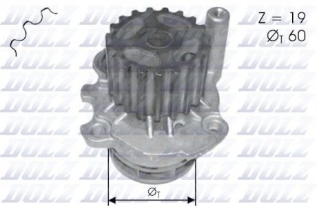 VW Водяная помпа Audi,Golf,Passat,Octavia,Touran,T5 1.9TDI DOLZ A-196