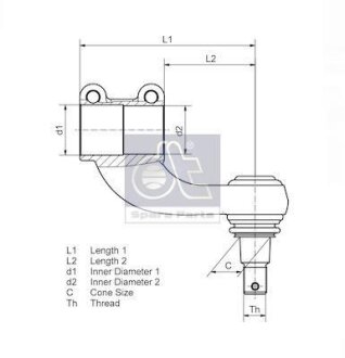 Наконечник рульової тяги DT 2.53001