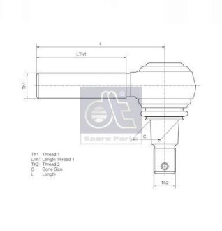 Наконечник рульової тяги DT 2.53012