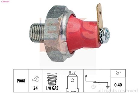 MITSUBISHI Датчик давления масла Carisma,Colt IV,V,Galant V,VI,L200 2.5 DI-D 05-,Lancer EPS 1.800.094