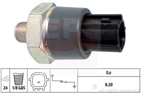 NISSAN Датчик давления масла Primera 1,6-2,2 02-. Qashqai, Note, Micra, X-Trail, Tiida, OPEL Movano 3.0D 03-, RENAULT Master 3.0dCI 03-. EPS 1.800.166 (фото 1)