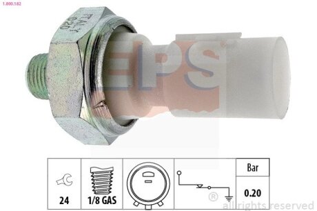 Датчик тиску масла Kia Ceed 1.0T-GDI/1.4MPI 15-/Picanto 1.1 09-/Rio 1.4 17- EPS 1.800.182