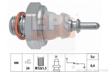 Датчик давления масла (0,4Bar M12x1,5) SsangYong Actyon 2.0 05-/Korando 2.0 12-/Kyron 05-/Rexton 2.0/2.7 04- EPS 1.800.221 (фото 1)