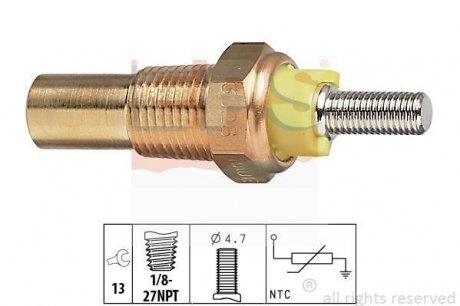 FORD Датчик температуры воды желтый Escort III,IV,Fiesta,Orion EPS 1.830.028