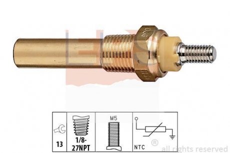 FORD Датчик температуры воды Sierra,Scorpio желтый EPS 1.830.135