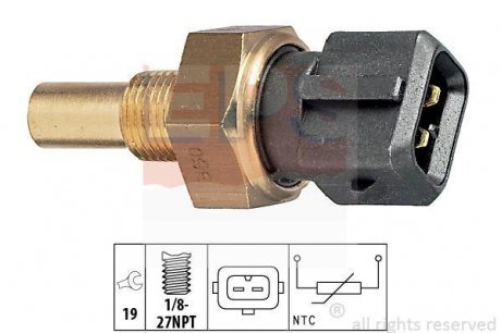 FORD Датчик температуры воды 1.6-2.0 /ZETEC/черный EPS 1.830.165 (фото 1)