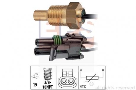 RENAULT Датчик температуры воды 19/21 1,7 -95. EPS 1.830.307
