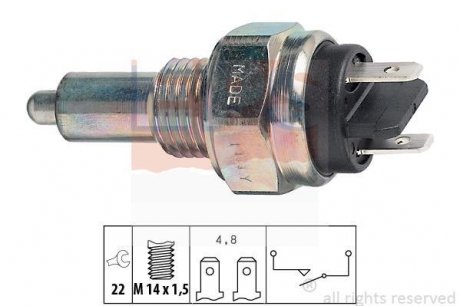 CITROEN Выключатель света заднего хода BX,C15,Fiat Ducato 86-94,Peugeot 205-405,Renault 9/11/21,Rapid,Super S EPS 1.860.015