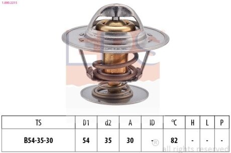 VW Термостат (Made in Italy!) 80°C 1,4-1,8Audi 80, A6,Opel Astra F,Omega A EPS 1.880.221S