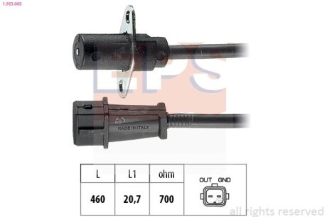 FIAT Датчик оборотов двигателя Uno,RENAULT Master 2,5D -98. EPS 1.953.005