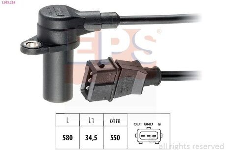 OPEL Датчик оборотов двигателя Astra G 1.4/1.6 98- EPS 1.953.238