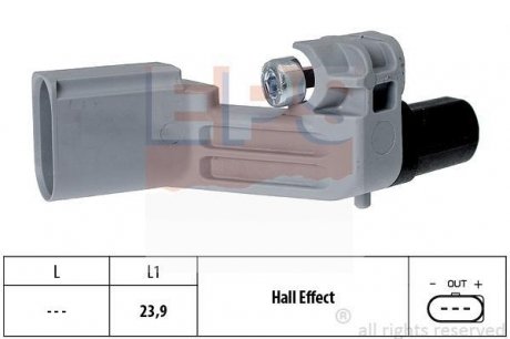 Датчик положення колінвалу VW T5 03-15, Caddy III 04-15, Crafter 06-16, Jetta VI 10-18, PASSAT B6 05-10; AUDI A3 03-12; SKODA Octavia A5 04-13, Superb 08-15, Fabia II 07-14, Fabia I 99-07; SEAT Leon 05-12, Ibiza 09-17, Ibiza 02-09, Altea 04-09, Cordo EPS 1.953.464