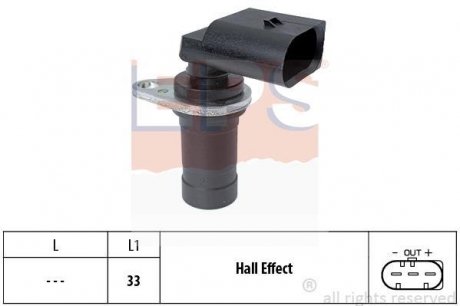 Датчик положения к/вала BMW 3 (E36/E46), 5 (E39/E60), 7 (E38/E65), X3 (E83), X5 (E53), Z3 (E36), Z4 (E85) 1.6-4.6 95- EPS 1.953.472