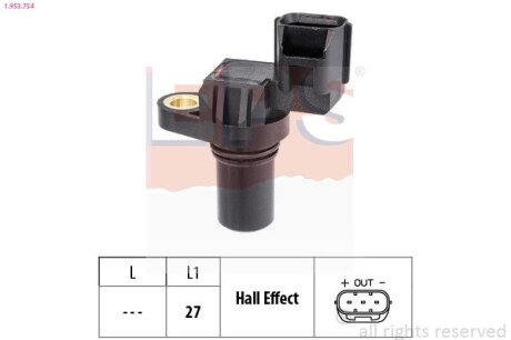 Датчик скорости АКПП (вход) Hyundai Accent IV 1.4/1.6 10-/Santa FE 2.2CRD 06- EPS 1.953.754