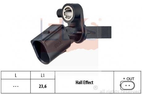 Датчик ABS VAG/Seat/Skoda 99- задн. прав EPS 1.960.013