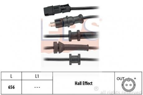 Датчик зад. ABS RENAULT Laguna II 01- EPS 1.960.153
