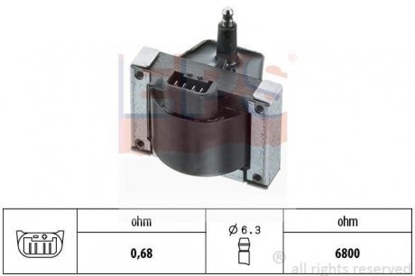 CITROEN Катушка зажигания AX,BX 86-, PEUGEOT 205/309/405 EPS 1.970.105