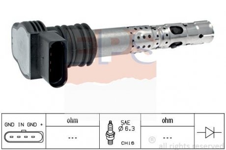 Котушка запалювання Audi A3/A4/A6/TT 1.8 05.00-/VW Golf IV 1.8/ Seat EPS 1.970.429