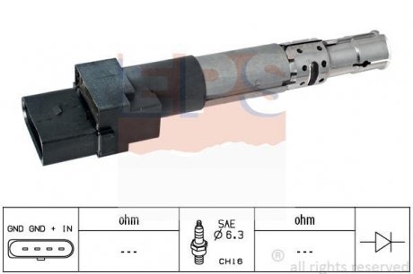 Котушка запалювання Audi A3 3.6Fsi 09.04- Skoda Superb 3.6 V6 11.08- VW Passat 3.2/3.6Fsi 09.05- EPS 1.970.434