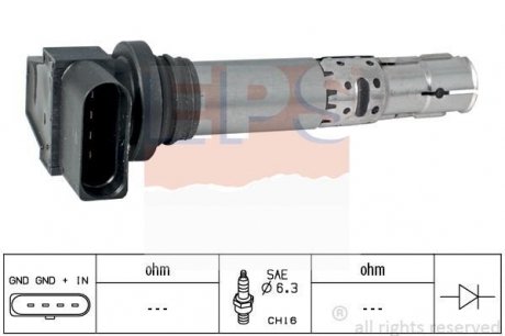 Котушка VW Passat/Skoda Octavia/Seat Toledo 1.2-1.6 98- 12V EPS 1.970.474 (фото 1)