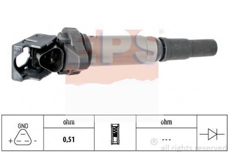 Катушка зажигания BMW 3 (E90) 323i/330i /5 (E60, F10)/7 (F01,F02,F03)/X5 (E70)/Peugeot 207, 308, 508 EPS 1.970.475 (фото 1)