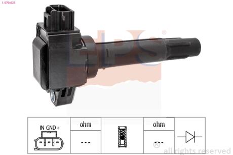 Котушка запалювання Suzuki Baleno 1.2 16-/Ignis III 1.2 16-/Swift 1.0/1.2/1.4 17-/SX4 S-Cross 1.0/1.4 16-/Vitara 1.0/1.4 15- EPS 1.970.621