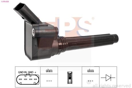 Катушка зажигания Audi A3 1.8TFSI 12-/2.0TFSI 16- /A4/A5 1.8TFSI 13- /A6/A7 14- /Audi Q5 12- /Skoda Octavia 12- EPS 1.970.636