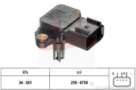 FORD Датчик давления в впускном коллекторе Mondeo III,Transit 2.0/2.4TDCi/TDE 00- EPS 1.993.076 (фото 1)