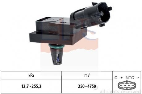 Датчик тиску наддува Renault Clio II 1.5dCi 04-, Clio III 1.5dCi 07-, Megane II 1.5dCi 03-, Master II 1.9dCi-2.2dCi 00- EPS 1.993.246