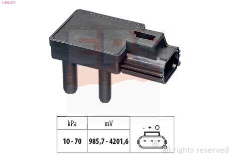 Датчик давления выпускных газов Ford 1.6-3.2 TDCI, Citroen Jumper, Peugeot Boxer, Volvo S60/S80/XC60/XC70, Mazda 2 EPS 1.993.277