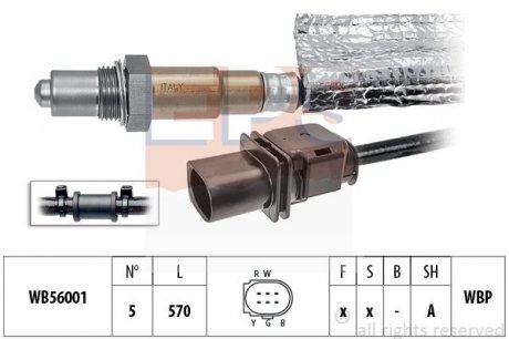 Лямбда-зонд (5 пров./к катализатору) Audi 1.8TFSI/2.0TFSI /Skoda Octavia/SuperB 1.8TSI/2.0TFSI 05-15/VW Golf V/VI/Passat B6/B7 1.8TSI/2.0TFSI EPS 1.998.410 (фото 1)