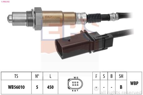 Лямбда-зонд Kia Optima 2.0 10-15 /VW Crafter 2.0TDI 16- EPS 1.998.592