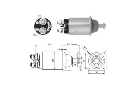 Втягивающее реле стартера ERA ZM1833