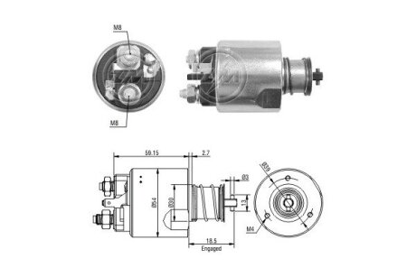 Втягуюче реле стартера ERA ZM3491